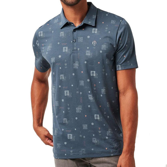 TravisMathew Quick Trip Mood Indigo/Vintage Indigo Herrengolfpoloshirt