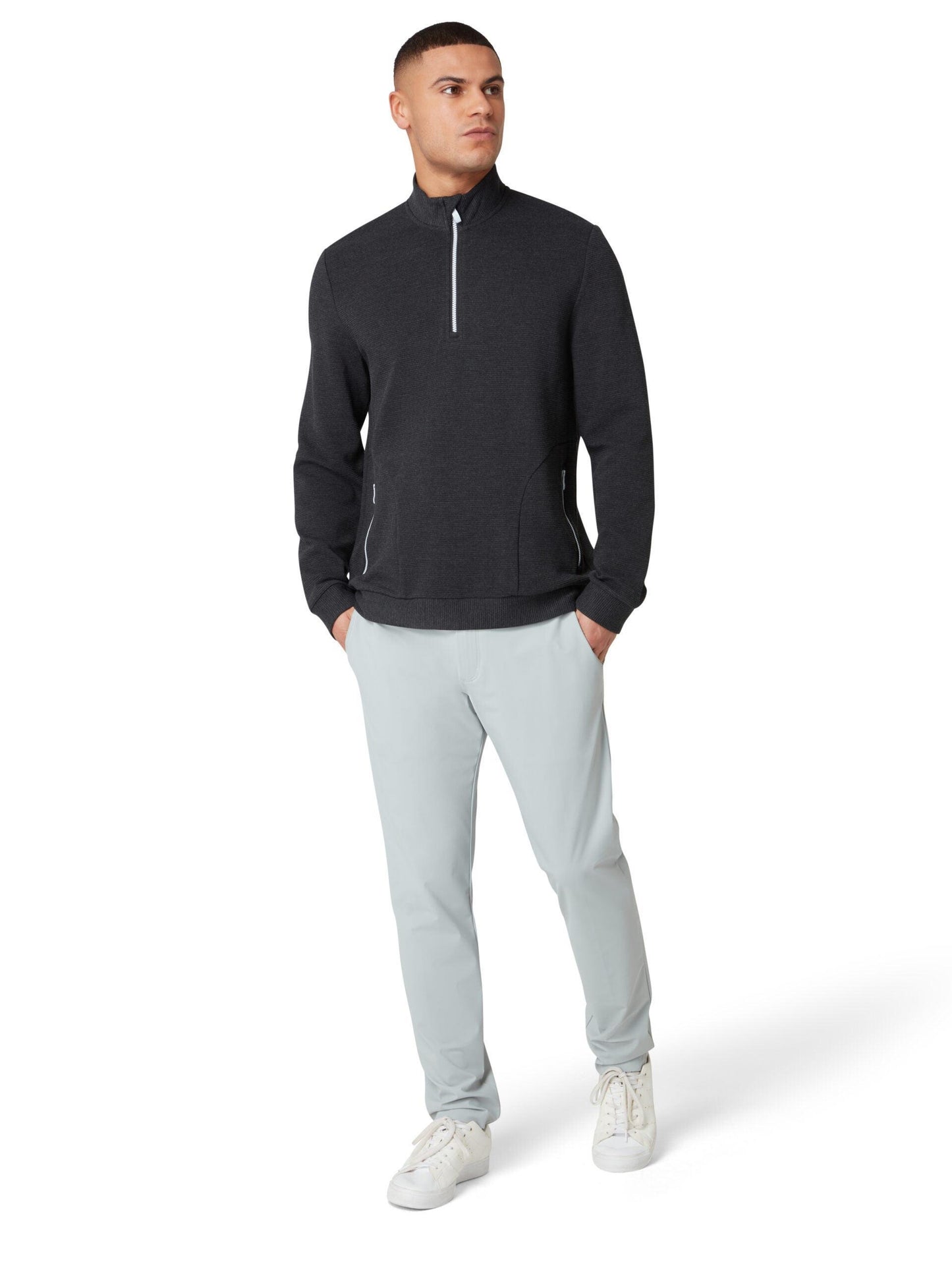 Penguin 1/4 Zip Mixed Media Heritage Herrenpullover Navy