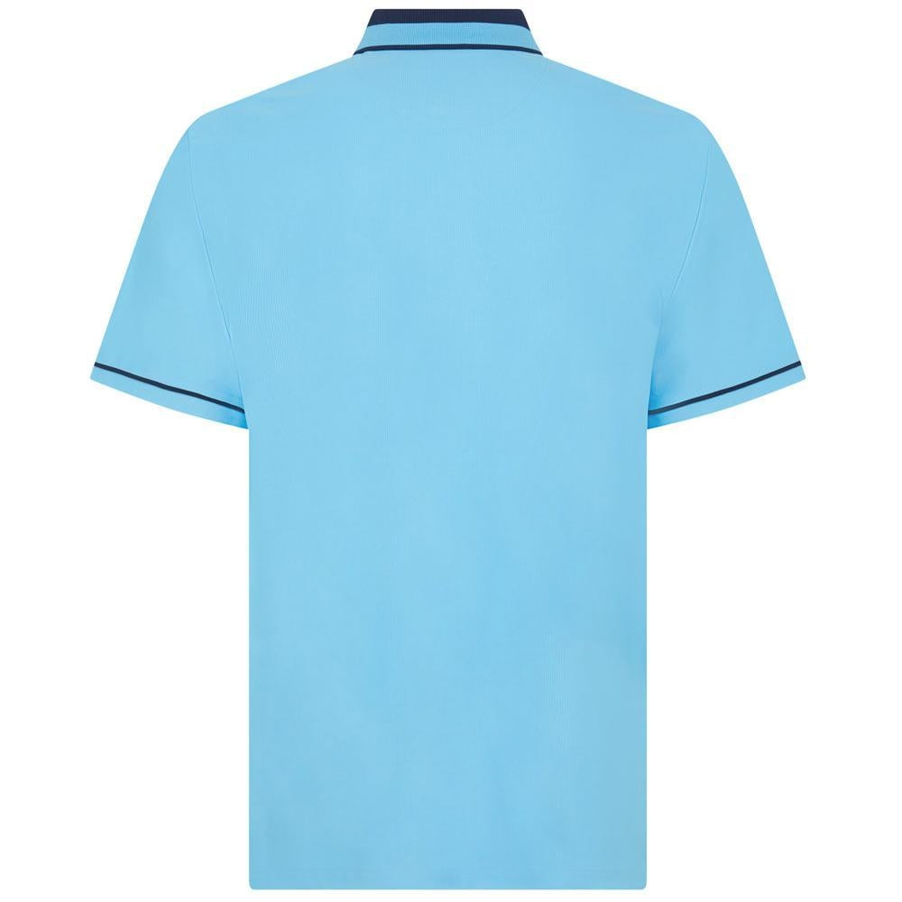 Penguin Ribbed Earl Blocked Herrengolfpoloshirt Blau
