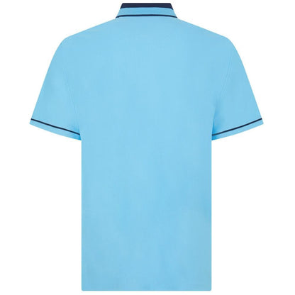 Penguin Ribbed Earl Blocked Herrengolfpoloshirt Blau