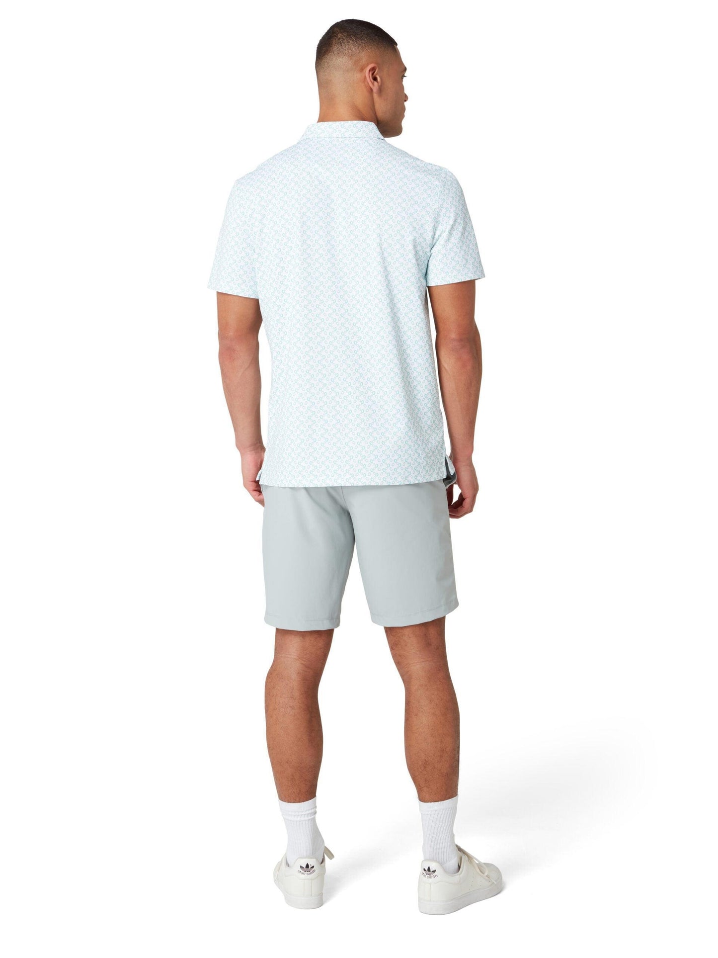 Penguin All over Lifesaver Print Herrengolfpoloshirt Weiss