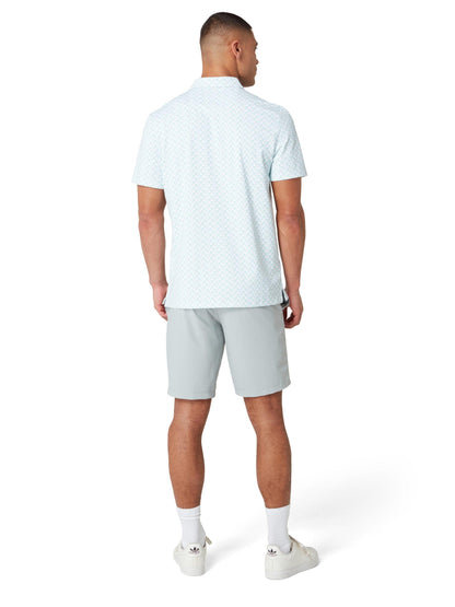 Penguin All over Lifesaver Print Herrengolfpoloshirt Weiss