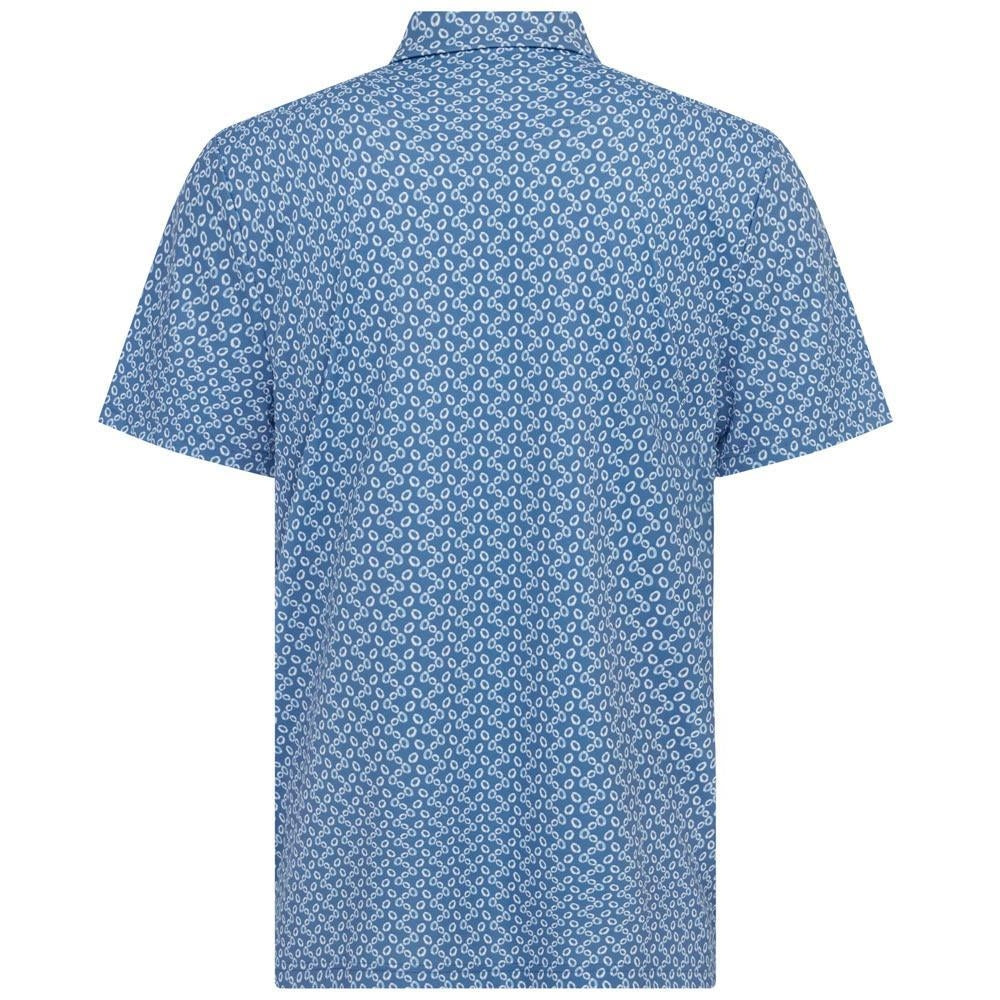 Penguin All over Lifesaver Print Herrengolfpoloshirt Blau