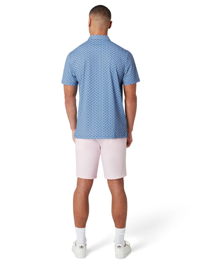 Penguin All over Lifesaver Print Herrengolfpoloshirt Blau