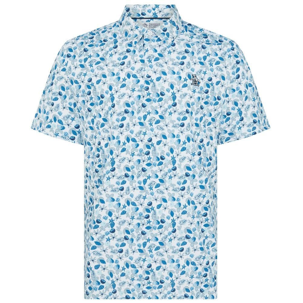 Penguin Pete´s Coconut Caddy Herrengolfpoloshirt Weiss