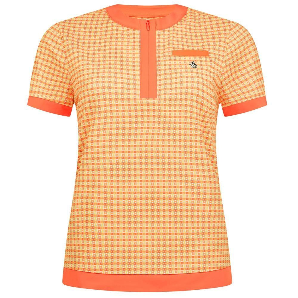 Penguin Pete’s Bowtie Print Damenpolo Orange