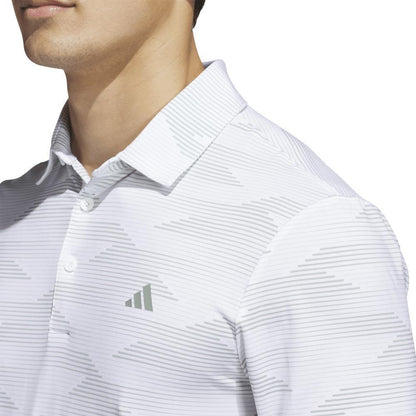 Adidas Ultimate365 Speed Stripe Herrengolfpoloshirt White-Green