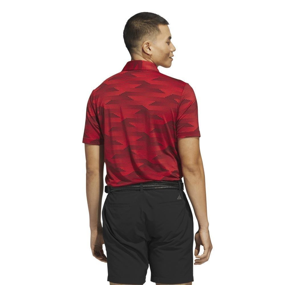 Adidas Ultimate365 Speed Stripe Herrengolfpoloshirt Red-Black