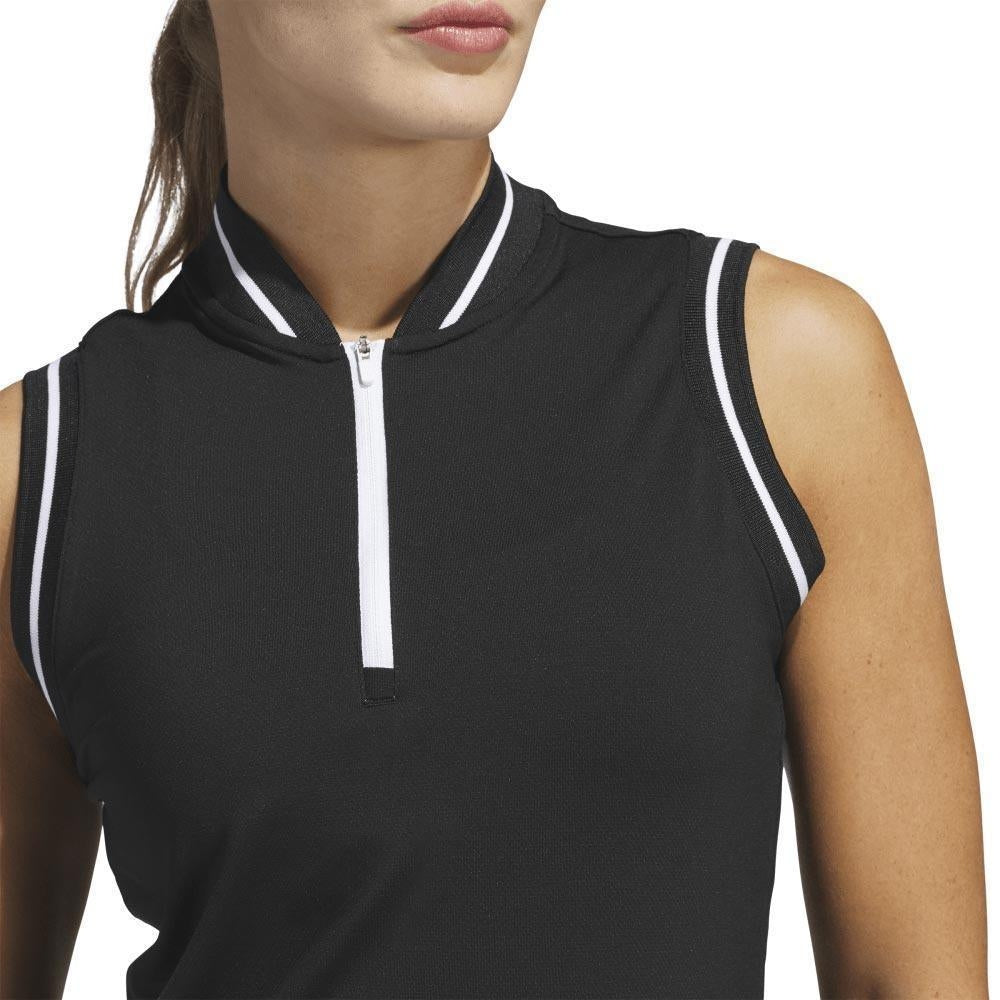 Adidas Ultimate365 Zip Sleeveless Damengolfpoloshirt Black