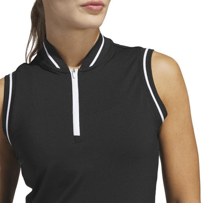 Adidas Ultimate365 Zip Sleeveless Damengolfpoloshirt Black