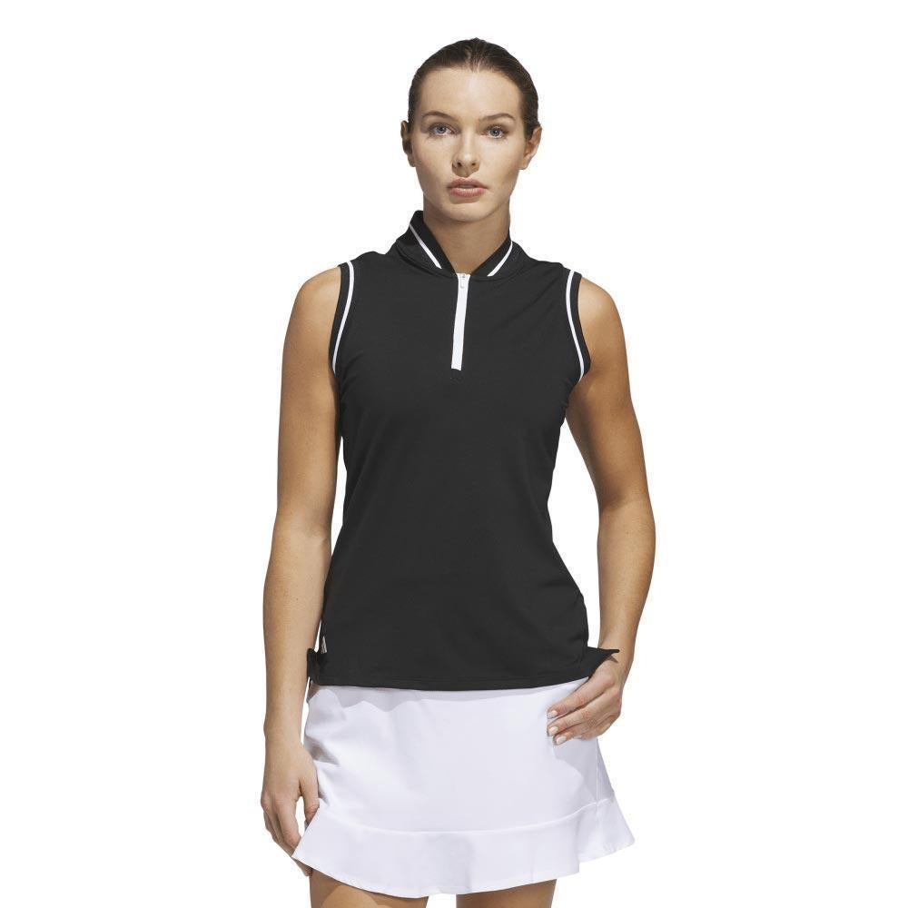Adidas Ultimate365 Zip Sleeveless Damengolfpoloshirt Black