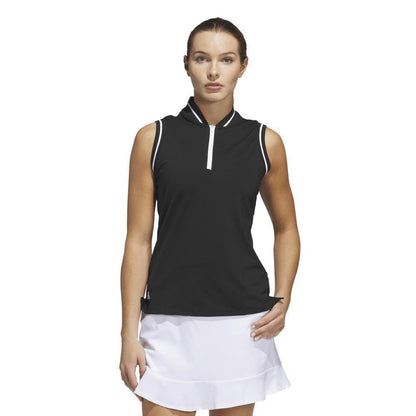 Adidas Ultimate365 Zip Sleeveless Damengolfpoloshirt Black