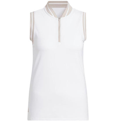 Adidas Ultimate365 Zip Sleeveless Damengolfpoloshirt White