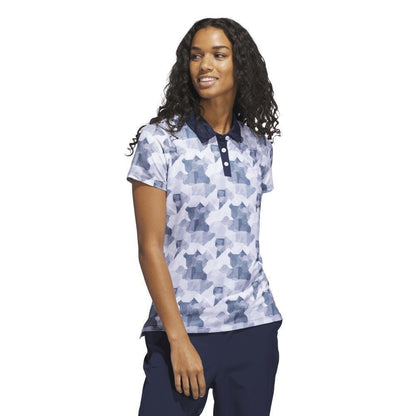 Adidas Ultimate365 Printed Damengolfpoloshirt Navy-White