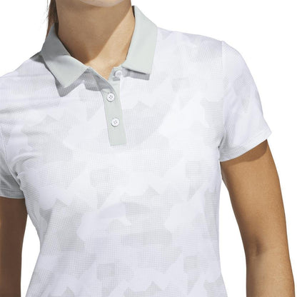 Adidas Ultimate365 Printed Damengolfpoloshirt Silver-White