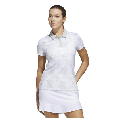 Adidas Ultimate365 Printed Damengolfpoloshirt Silver-White