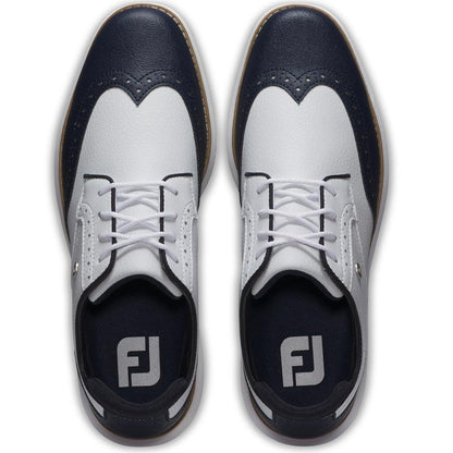 FootJoy Traditions Spikeless Wing Tip Damengolfschuh White-Navy