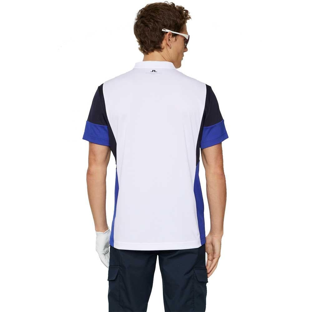 Lindeberg M Nero Herrengolfpoloshirt White-Navy-Blue