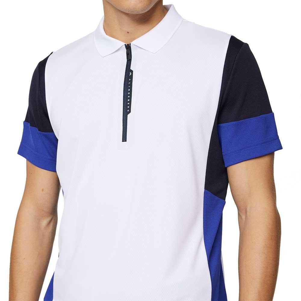 Lindeberg M Nero Herrengolfpoloshirt White-Navy-Blue