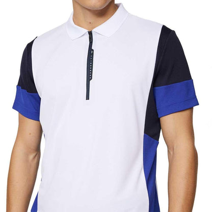 Lindeberg M Nero Herrengolfpoloshirt White-Navy-Blue