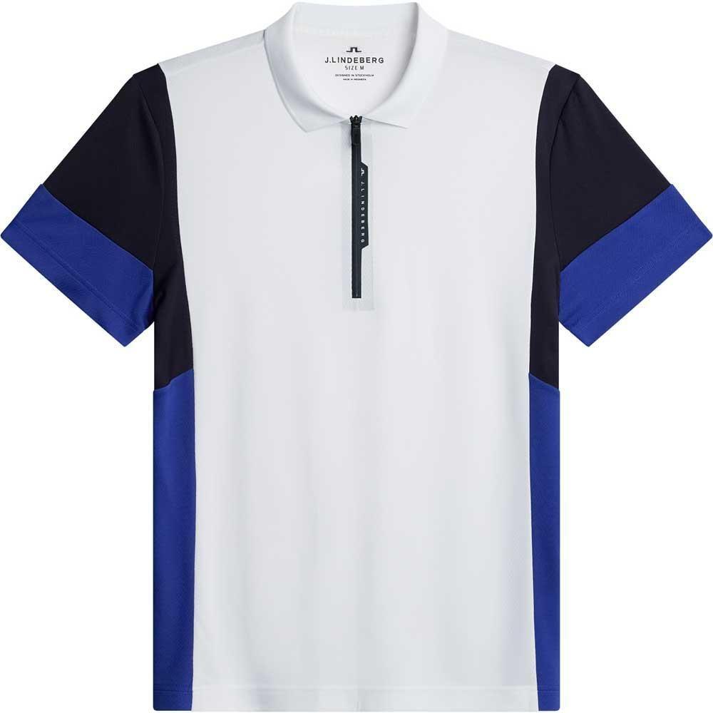 Lindeberg M Nero Herrengolfpoloshirt White-Navy-Blue