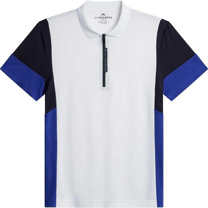 Lindeberg M Nero Herrengolfpoloshirt White-Navy-Blue