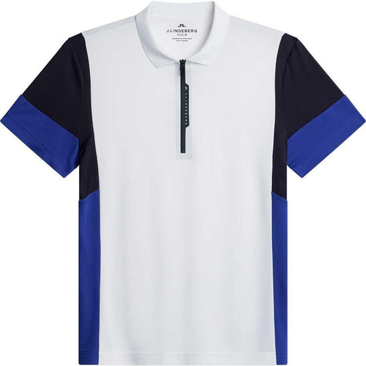 Lindeberg M Nero Herrengolfpoloshirt White-Navy-Blue