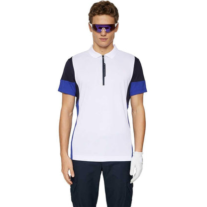 Lindeberg M Nero Herrengolfpoloshirt White-Navy-Blue