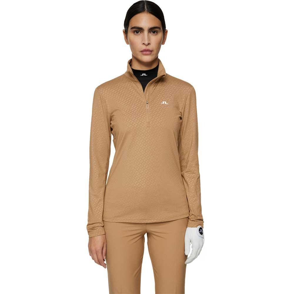 Lindeberg Lauryn Quarter Zip Mid Layer Damengolfpullover Tigers Eye