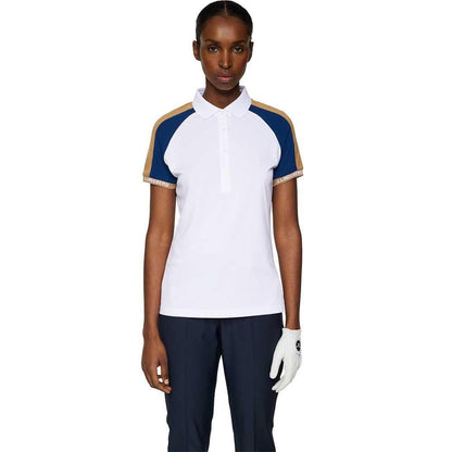Lindeberg W Priya Damengolfpoloshirt White-Navy-Creme