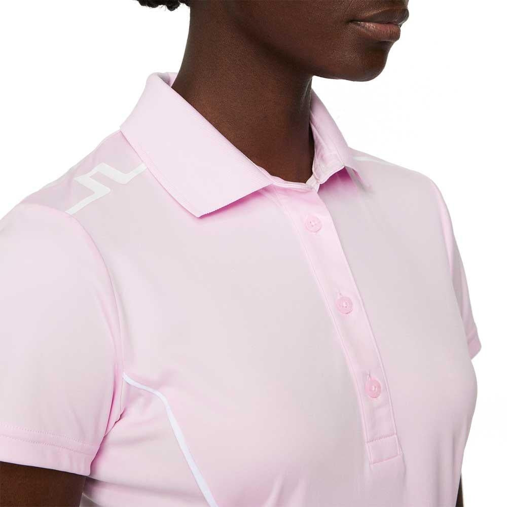 Lindeberg W Leyla Damengolfpoloshirt Rosa-White
