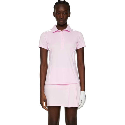 Lindeberg W Leyla Damengolfpoloshirt Rosa-White