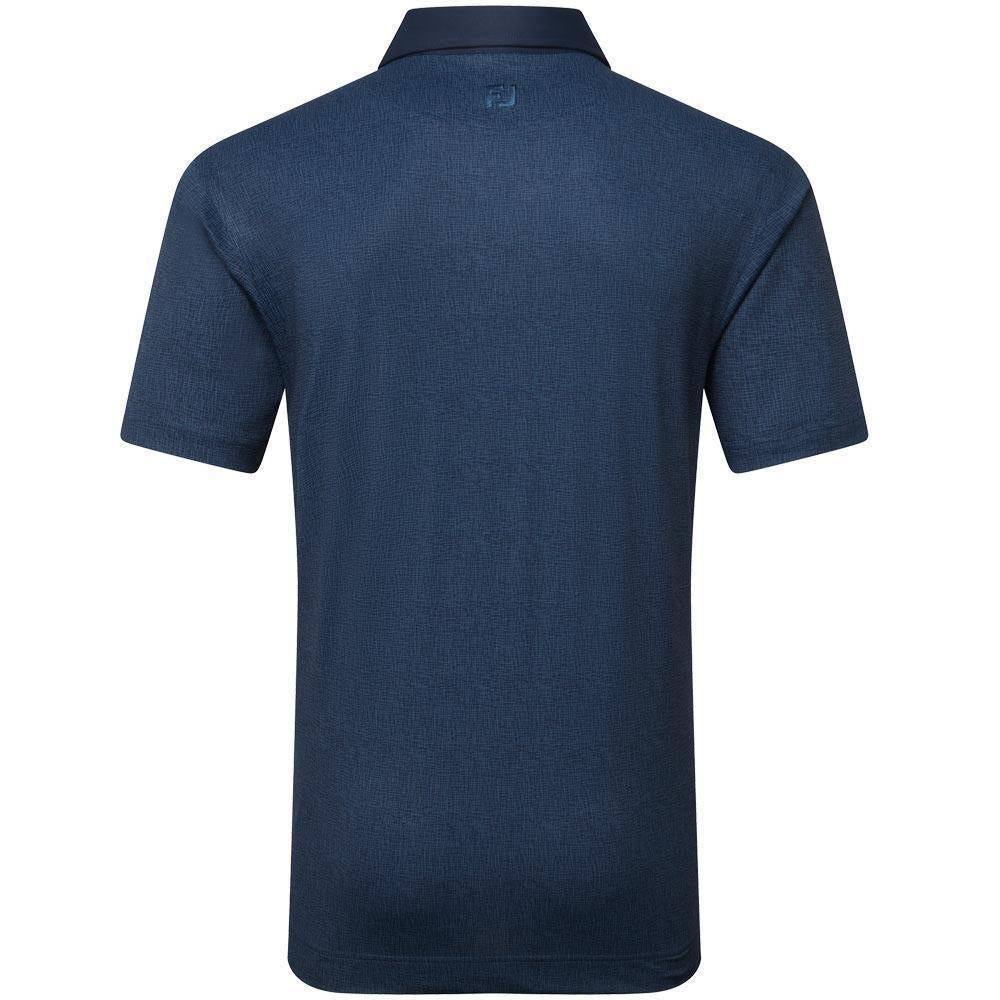 FootJoy Etched Texture Print Lisle Herrengolfpoloshirt Navy