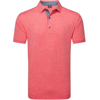FootJoy Heather Lisle With Trim Herrengolfpoloshirt Hibiscus Heather
