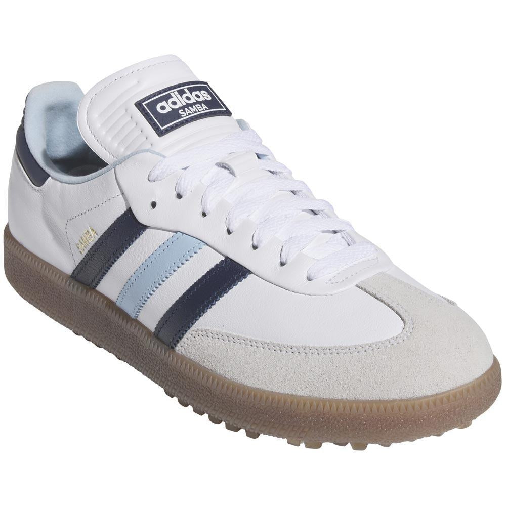 Adidas Samba Herrengolfschuhe weiss-blau – golf24