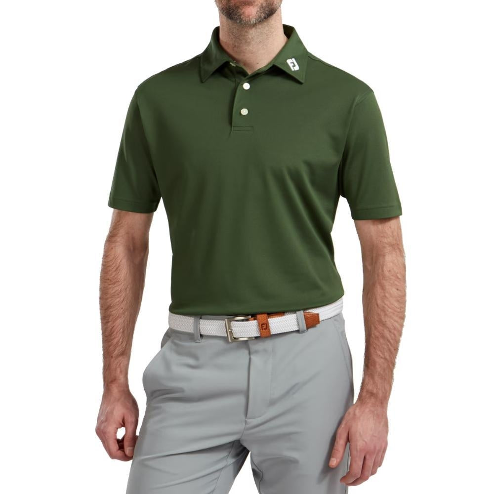 FootJoy Stretch Pique Solid Herrengolfpoloshirt Gruen