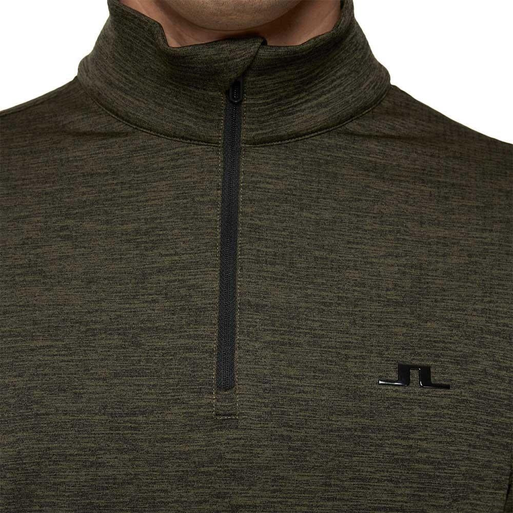 Lindeberg Destry Quarter Zip Mid Layer Herren-Pullover Black and Forest Green Melange