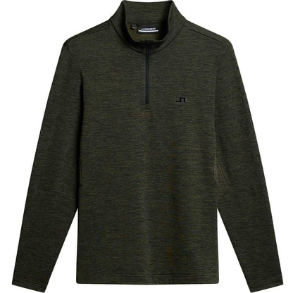 Lindeberg Destry Quarter Zip Mid Layer Herren-Pullover Black and Forest Green Melange