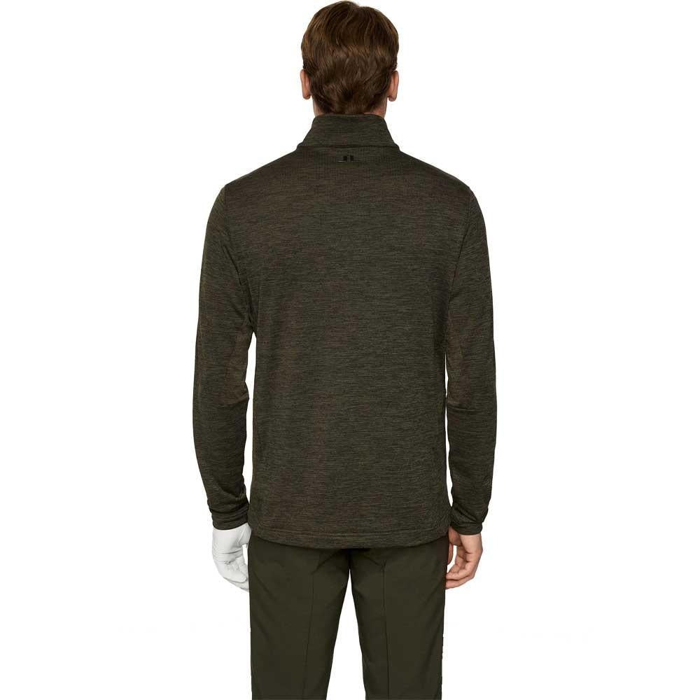 Lindeberg Destry Quarter Zip Mid Layer Herren-Pullover Black and Forest Green Melange