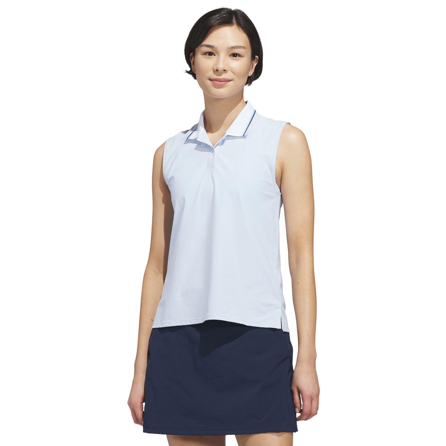 adidas Beyond The Course Twistknit Sleeveless Damenpoloshirt clear sky/weiß