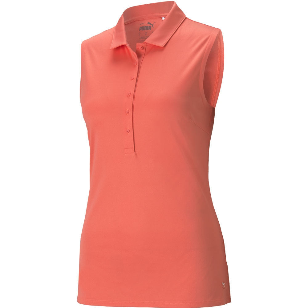 Puma Rotation Sleeveless Damengolfpoloshirt Orange