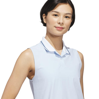 adidas Beyond The Course Twistknit Sleeveless Damenpoloshirt clear sky/weiß
