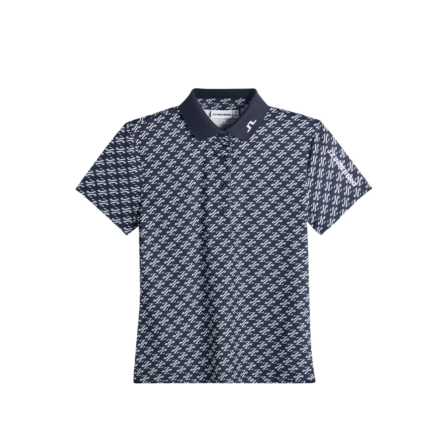 Lindeberg_Tour_Tech_Print_Damen_Poloshirt_2026_Cardi_Jacquard_S_-_Navy_GWJT14815_O632