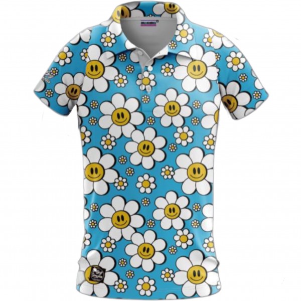 Golf Rowdies Happy Flower Damengolfpoloshirt