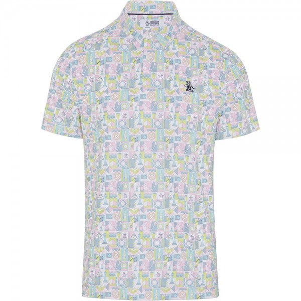 Penguin Pete´s Game Grid Print Herrengolfpoloshirt