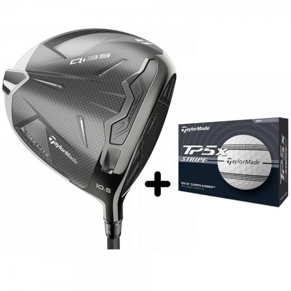 TaylorMade Qi35 Max Lite Driver Herren inkl. ein Dutzend TP5x Stripe Golfbälle