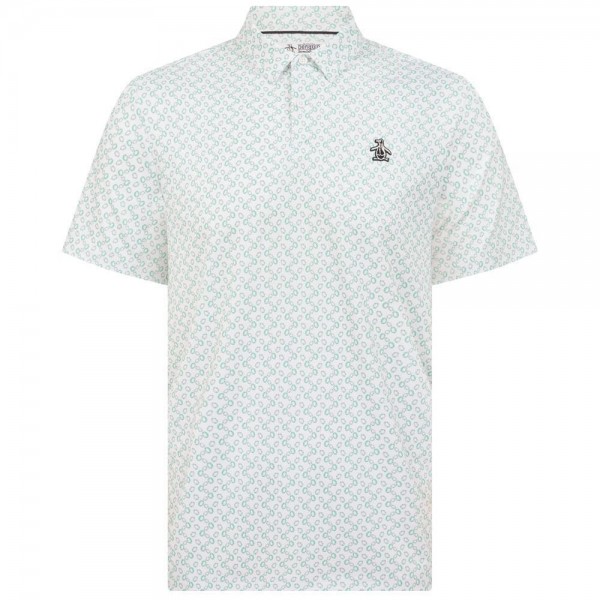 Penguin All over Lifesaver Print Herrengolfpoloshirt