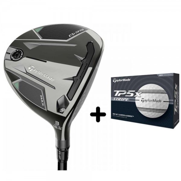 TaylorMade Qi35 Max Fairwayholz Herren inkl. ein Dutzend TP5x Stripe Golfbälle