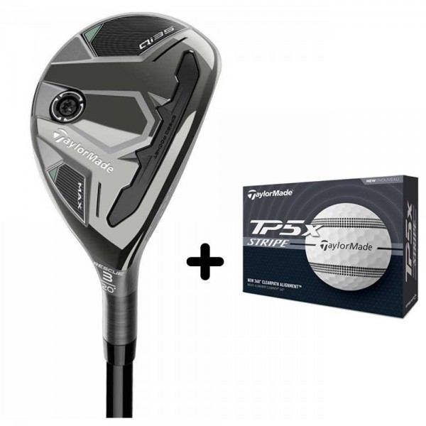 TaylorMade Qi35 Max Rescue Herren inkl. ein Dutzend TP5x Stripe Golfbälle