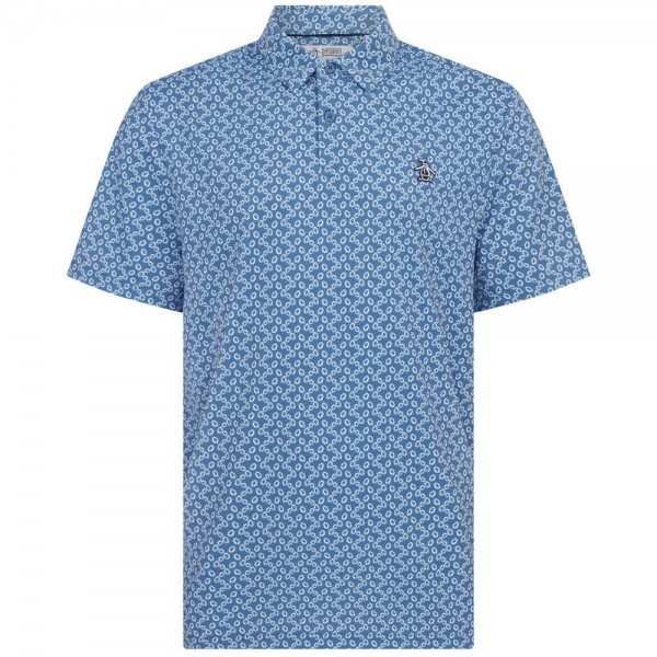 Penguin All over Lifesaver Print Herrengolfpoloshirt